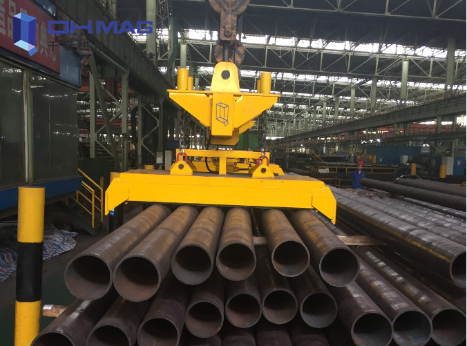 電永磁起重吊具，吊多根鋼管案例|千豪磁電